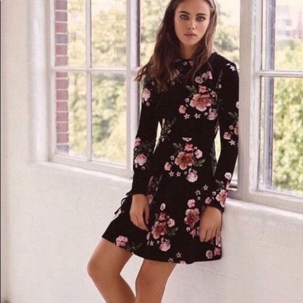 Topshop velvet floral dress